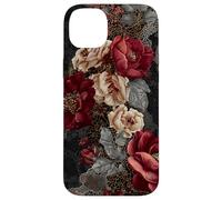 Dark Academia Gothic Burgundy Rose Floral Aesthetic Carcasa para iPhone 14 Plus