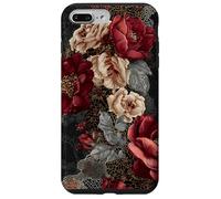 Dark Academia Gothic Burgundy Rose Floral Aesthetic Carcasa para iPhone 7 Plus/8 Plus