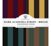 Dark Academia Stripe Scrapbook Paper - Broad: 20 Double-Sided Sheets for Scrapbooking, Junk Journals, Card Making, Decoupage, Origami, Paper Crafts, DIY Projects and Mixed Media