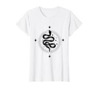 Dark Academia Witchy Snake Tarot Estética Celestial Boho Camiseta gráfica económica, Mujer, Blanco, XS