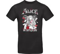 Dark Alice Hysteria Deadly Sound Madness Psycho Horror Gothic Black T-Tshirts Camisetas y Tops Black(Medium)