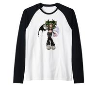 Dark Angel Demon Emo Baddie Grunge Y2K Gótico Nursecore Camiseta Manga Raglan