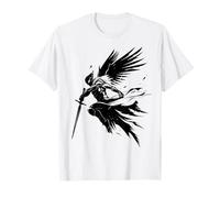 Dark Angel Warrior Sword Wings Shadow Paladin Gothic Fantasy Camiseta