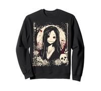Dark Anime Girl Japanese Horror Espeluznante Floral Gótico Sudadera