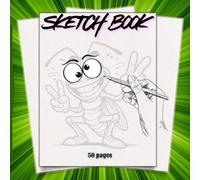 Dark Background Funny Bugs Sketchbook: Trace, Draw & Color.: 50 Hilarious Insect Outlines on Black Pages | 8.5" x 8.5"