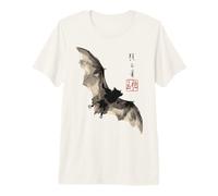 Dark Bat Japanese Ink Wash Traditional Asian Art Camiseta Premium