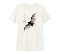 Dark Bat Japanese Ink Wash Traditional Asian Art Camiseta Premium