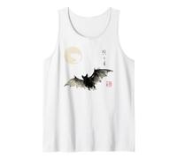 Dark Bat Japanese Ink Wash Traditional Asian Art Camiseta sin Mangas