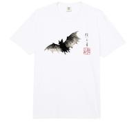 Dark Bat Japanese Ink Wash Traditional Asian Art Comfort Colors Adult Heavyweight T-Shirt