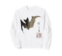 Dark Bat Japanese Ink Wash Traditional Asian Art Sudadera