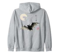 Dark Bat Japanese Ink Wash Traditional Asian Art Sudadera con Capucha