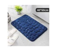 (Dark Blue 40x60cm, Multicolor) Bathroom Rug Bath Mat Memory Foam Water Absorption Floor Carpet - White 50x80cm
