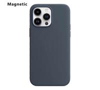 (Dark Blue, Multicolor) For iPhone 14 Pro Max Compatible with MagSafe Liquid Silicone Phone Back Cover (No Logo) - Light Yel