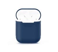 (Dark Blue) Portable Wireless Bluetooth Earphone Silicone Protective Box Anti-lost Dropproof Storage Bag for Apple AirPods 1/2