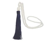 (Dark blue) Simple Pearl Long Tassel Charm Necklace Long Sweater Chain Fashion Jewelry