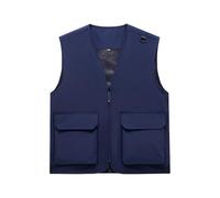 Dark Blue,XL,Chaleco de Fotografía Casual al Aire Libre para Hombres Chaleco de Fotografía Chaleco de Malla Chaleco de Herramientas Chaleco Multi-Bolsillos Chaleco de Pesca de Verano para Hombres