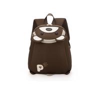 (Dark Brown)Mochila escolar de nailon juguetona con estampado de animales de dibujos animados Little Bear para niños de viaje