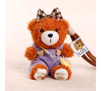 (Dark Brown Teddy)Lindo Oso de Peluche Llavero Pp Algodón Relleno Niñas Mochila Decoración Colgante Regalo