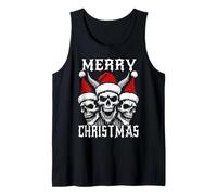 Dark Christmas Santa Skulls Gothic Edgy Navidad Camiseta sin Mangas