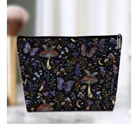 Dark Cottagecore - Bolsa de maquillaje pequeña con diseño de hongos de bruja, organizador de cosméticos con cremallera, bolsa de viaje portátil para mujeres, accesorios artísticos, regalos para