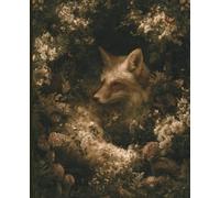 Dark Cottagecore Fox Composition Notebook Wide Ruled: Enchanted Forest Animal Journal for Teen Girls, Women, School, College, Writing, Office, 110 Pages, 7.5 x 9.75 in