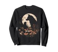 Dark Cottagecore Mushroom Girl and Wolf Mujer Sudadera