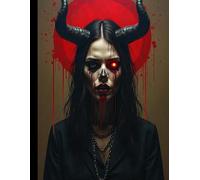 Dark Demon Girl Notebook (8.5 x 11 inches, 110 LIned Pages): Gothic Horror Aesthetic Writing Journal with Creepy Demon Artwork - Perfect for Fans of Dark Fantasy & Alternative Style