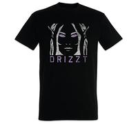 Dark Elf Face T-Tshirts Camisetas y Tops The Saga Drow of The Drizzt Do'Urden from The Dunkelelf Trilogy Black(Large)