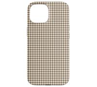 Dark Espresso Gingham Brown Aesthetic Pattern Checkered Carcasa para iPhone 15