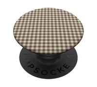 Dark Espresso Gingham Brown Aesthetic Pattern Checkered PopSockets PopGrip Adhesivo