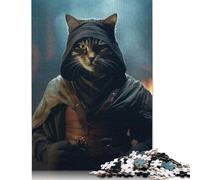 Dark Evil Funny Ninja Cat Puzzles Imposible,desafío for Adults Juego Educativo 1000 Piezas Obra De Arte De Juego De para Adultos, Regalos A Partir De 14 Años 1000pcs (38x26cm)