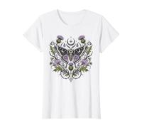 Dark Fairycore Moth Floral Botánico Grunge Mujer Camiseta gráfica económica, Mujer, Blanco, S