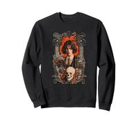 Dark Fantasy Art Calavera y Rosas Luna Murciélagos Sudadera