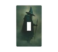 Dark Fantasy Art Old Witch in The Fog Light Switch Cover Decorative Single Toggle 1 Gang Wall Plate for Kitchen Farmhouse Bedroom Bathroom Art Decor