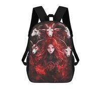 Dark Fantasy Artwork with Red-Haired Woman And Demonic Goats Mochila Escolar Grande Resistente Al Agua Para Portátil Para La Escuela/trabajo/viajes 17inch