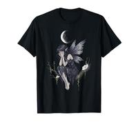 Dark Fantasy Fairy Under a Cracked Moon Camiseta