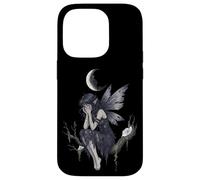 Dark Fantasy Fairy Under a Cracked Moon Carcasa para iPhone 14 Pro