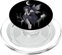 Dark Fantasy Fairy Under a Cracked Moon PopSockets PopGrip para MagSafe