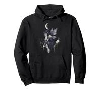 Dark Fantasy Fairy Under a Cracked Moon Sudadera con Capucha