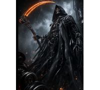 Dark Fantasy Halloween Journal: Lined Notebook Grim Reaper Black Gothic Design