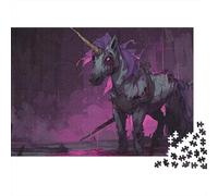 Dark Fantasy Unicorn Artwork Puzzles Imposible,desafío para Adultos Juego Educativo 1000 Piezas Obra De Arte De Juego De para Adultos Y Niños Mayores De 12 Años 52x38cm/1000pcs