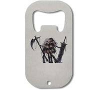 Dark Fantasy Warriors Embrace - Abridor de botellas de acero inoxidable, color plateado