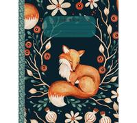 Dark Floral Fox Composition Notebook: 7.5 x 9.25” | 110 Pages | Ruled Paper | Great for School Note-Taking or Personal Journal / Diary