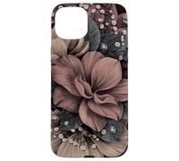 Dark Floral Pattern Moody Romantic Flowers Vintage Aesthetic Carcasa para iPhone 15 Plus