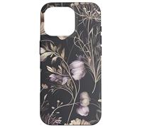 Dark Floral Pattern Moody Vintage Flowers Gothic Romantic Carcasa para iPhone 16 Pro