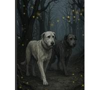 Dark Forest Wolfhound Notebook: 8.5 x 11 Lined Notebook | College Ruled Notebook Featuring Irish Wolfhounds in a Mysterious Woodland Scene