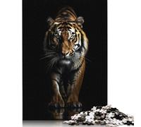 Dark Gold Tiger Animal Puzzle Imposible,desafío para Adultos Entretenimiento Creativo 1000 Piezas Obra De Arte De Juego De para Adultos Y Niños A Partir De 12 Años 1000pcs (38x26cm)