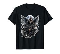 Dark Gothic Angel Wings Moon Fantasy Art Aesthetic Camiseta