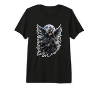 Dark Gothic Angel Wings Moon Fantasy Art Aesthetic Camiseta Premium