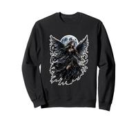 Dark Gothic Angel Wings Moon Fantasy Art Aesthetic Sudadera